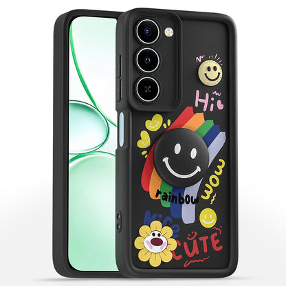 Realme P4 Lite/C83 5G Smile Rainbow mobile cover in black by Pikkme