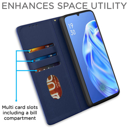Blue Magnetic mobile flip cover for Oppo F15 – Pikkme – photo 3
