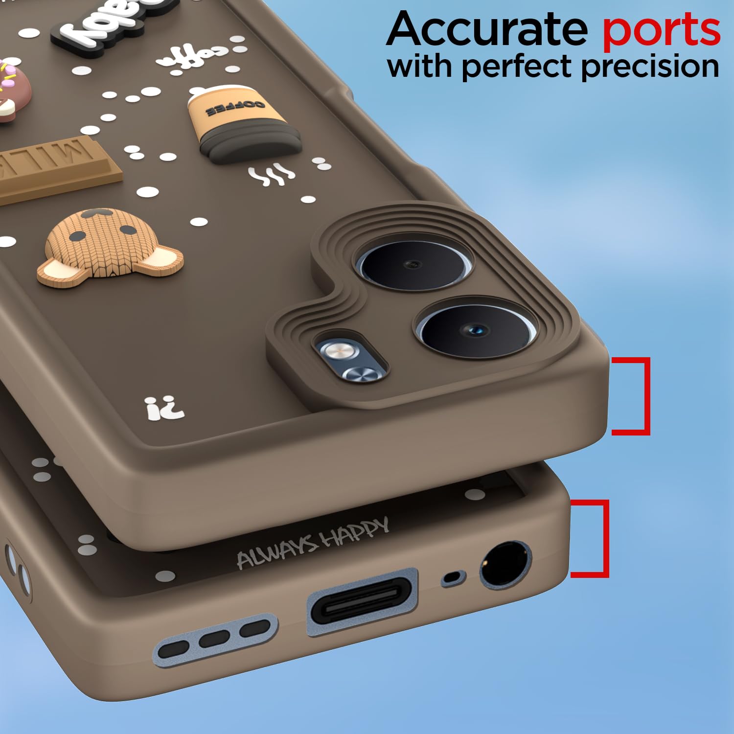 Oppo A5x mobile back cover in brown by Pikkme – photo 4