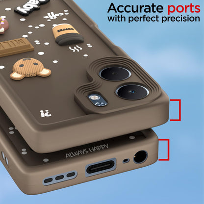 Oppo A5x mobile back cover in brown by Pikkme – photo 4