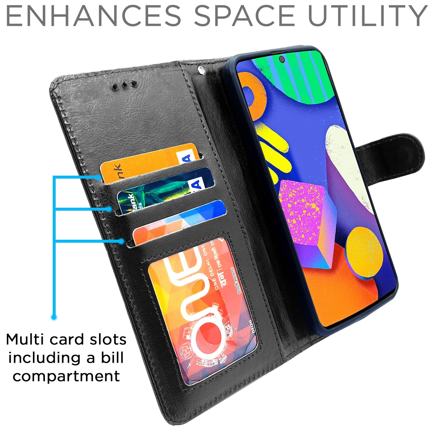 Pikkme  Samsung Galaxy F62 Vintage  Flip Cover  (Black)