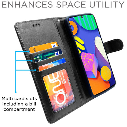 Pikkme  Samsung Galaxy F62 Vintage  Flip Cover  (Black)