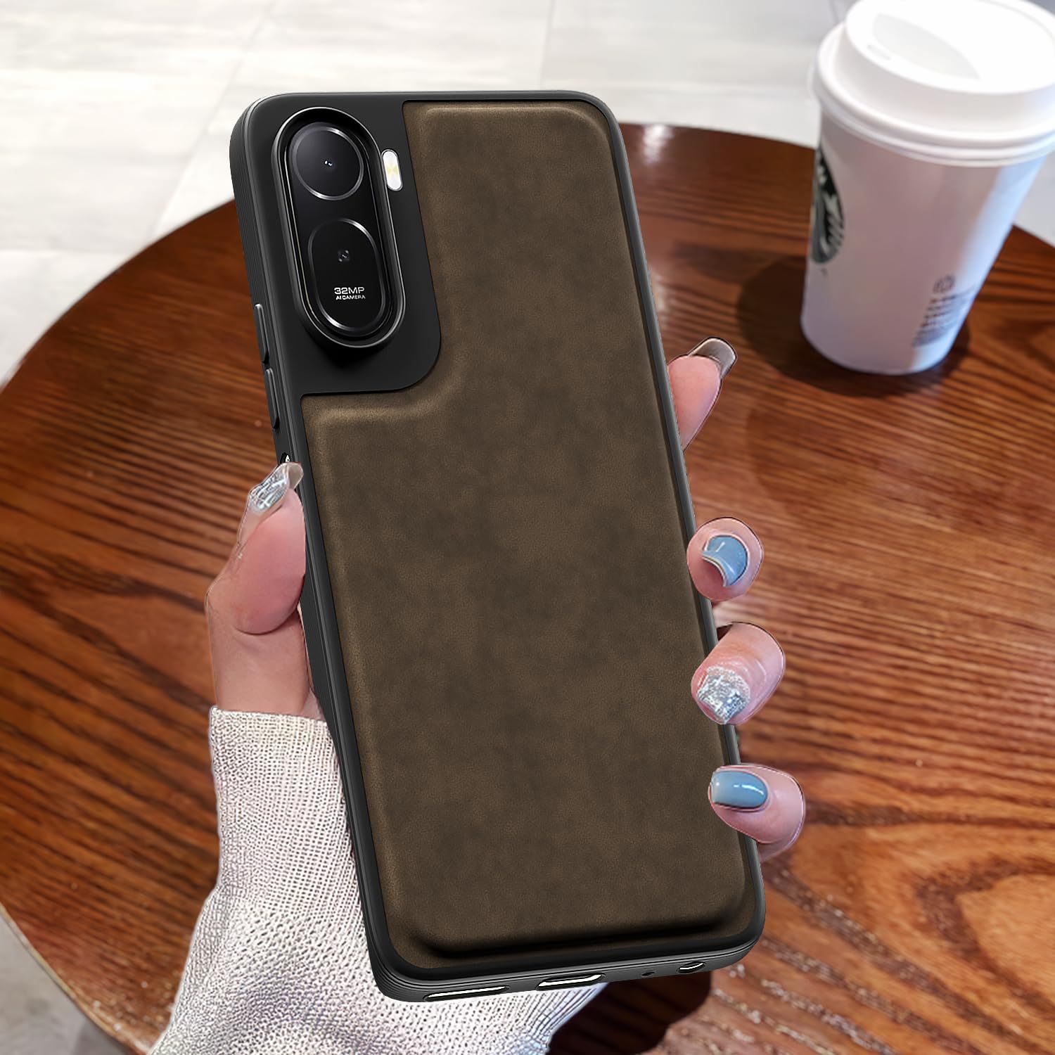 Pikkme Redmi A7 Pro/Poco C85x 5G Leather coffee phone cover – photo 7
