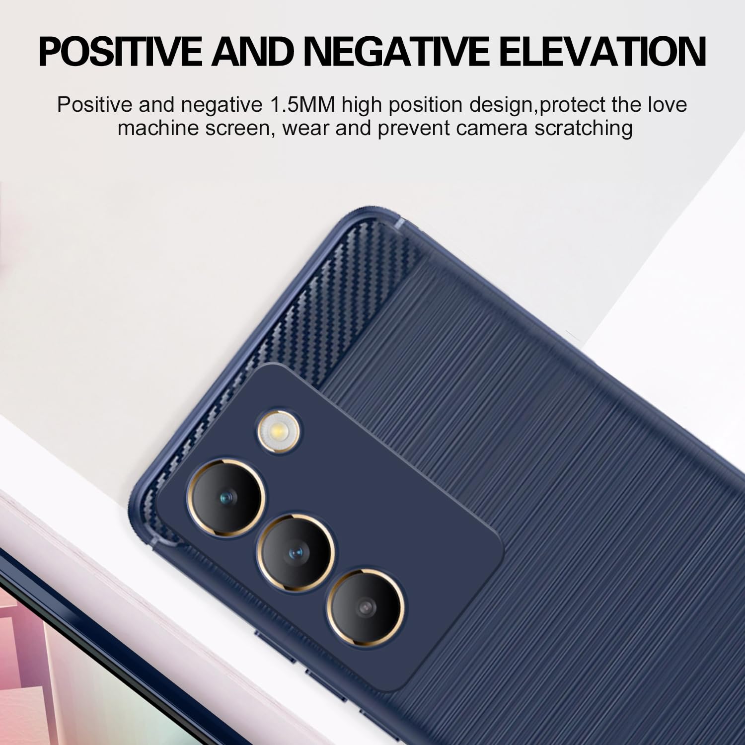 Pikkme Vivo T3 5G / Vivo Y200e 5G Hybrid Carbon Fiber Back Cover | Blue