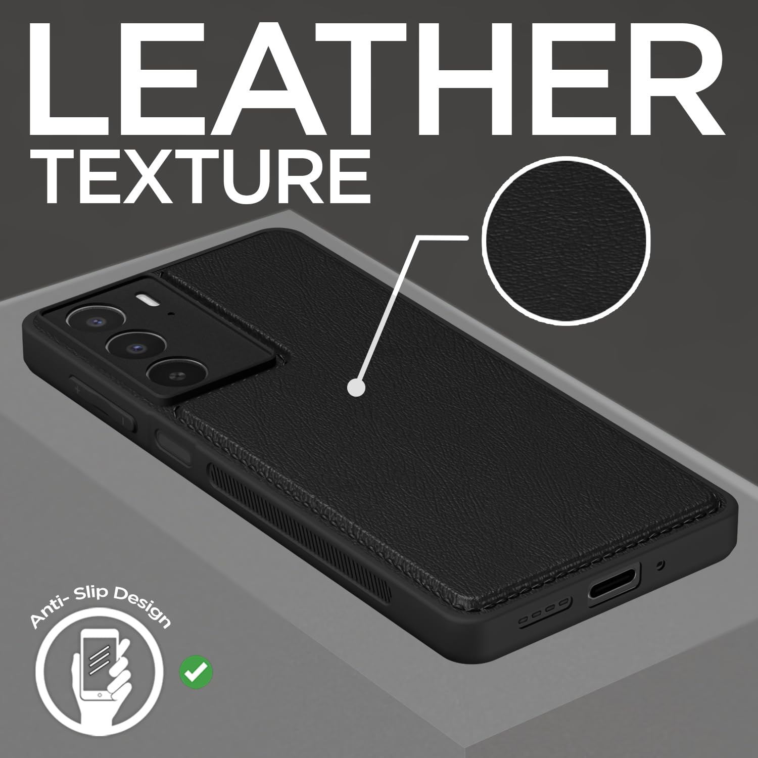 Pikkme Realme C75 Leather black mobile back cover – photo 2