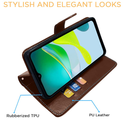 Moto E13 flip case in brown & coffee by Pikkme – photo 5