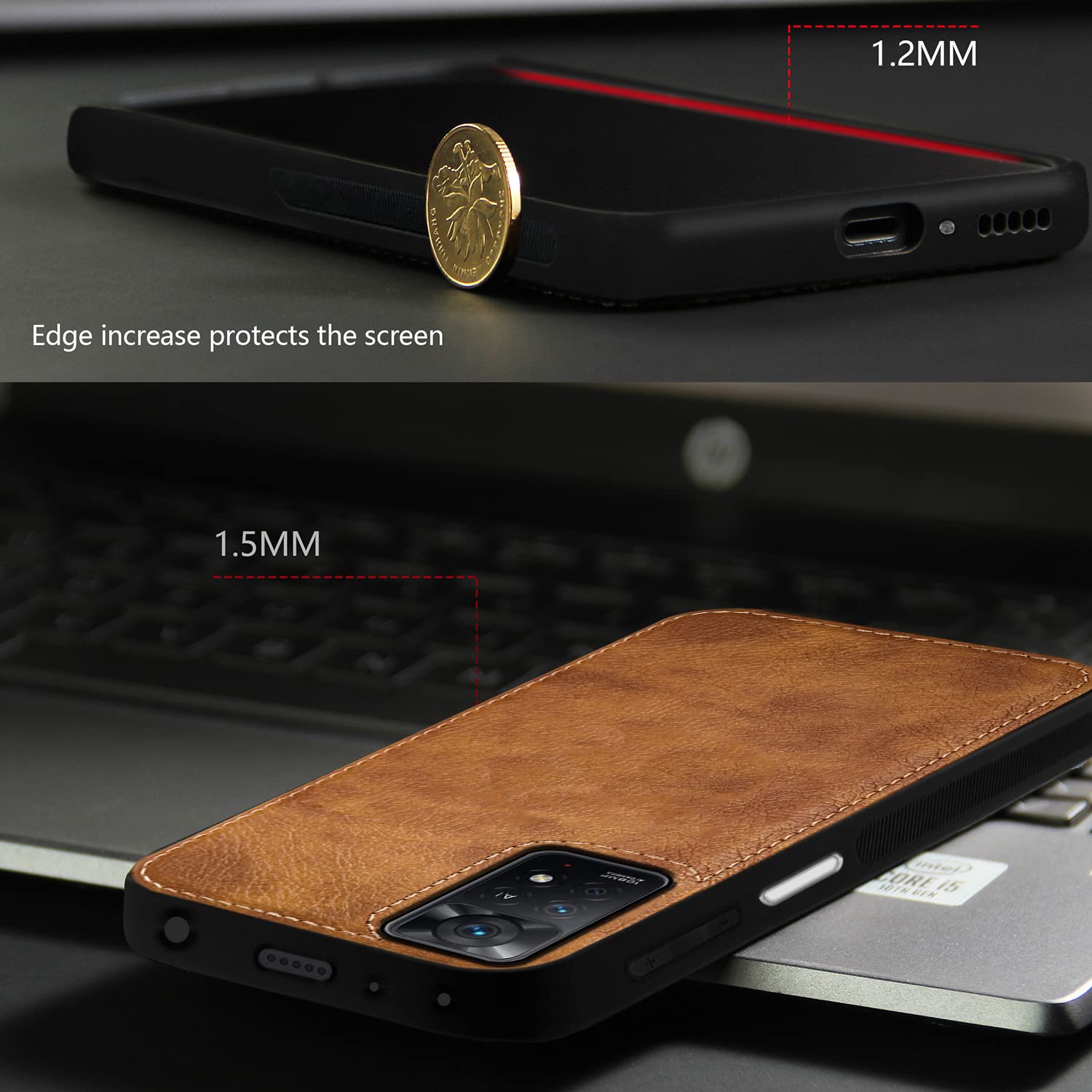 Pikkme Redmi Note 11 Pro/Note 11 Pro Plus 5G Leatherback Back Case | Brown