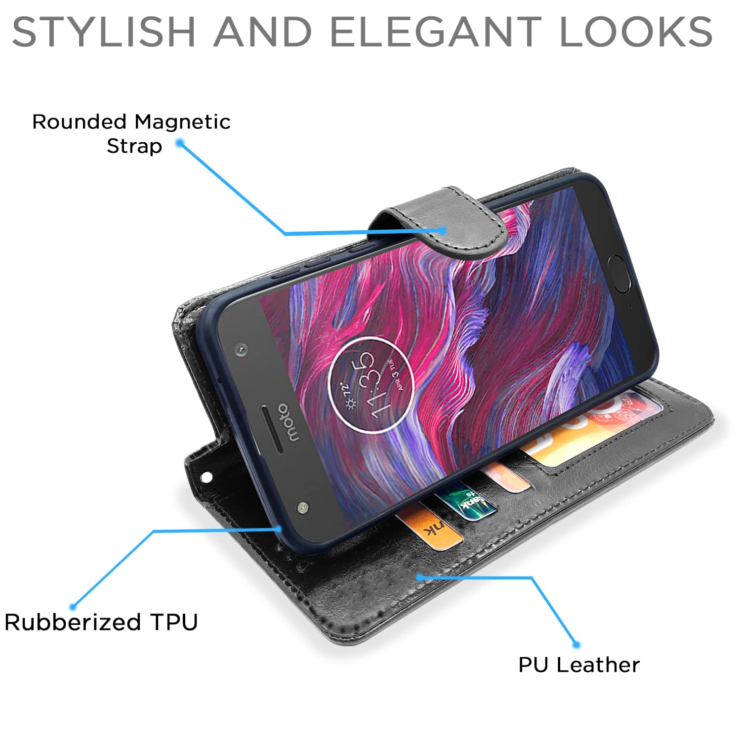 Pikkme Moto X4 Wallet black wallet flip cover – photo 5
