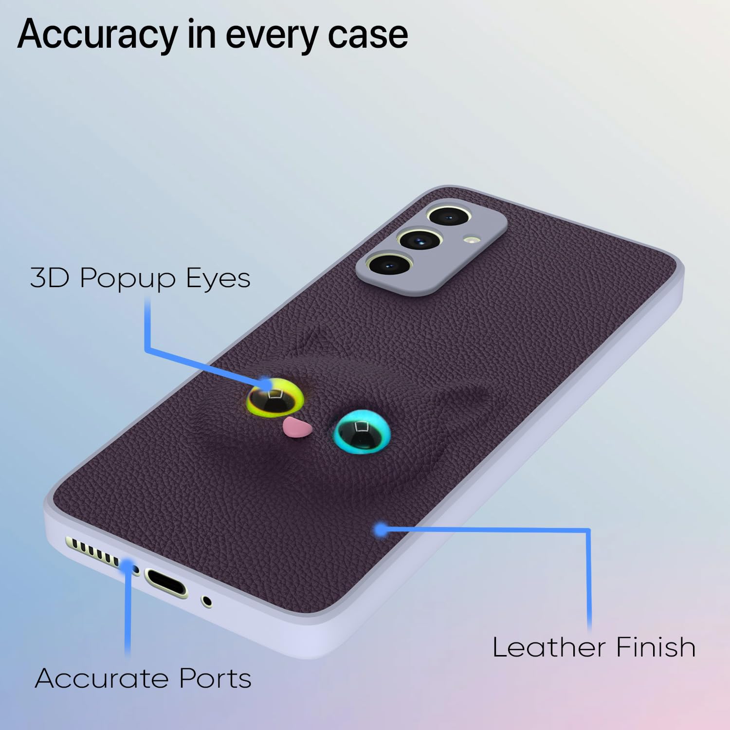 Pikkme Samsung Galaxy A54 5G Kitty Back Cover (Purple)