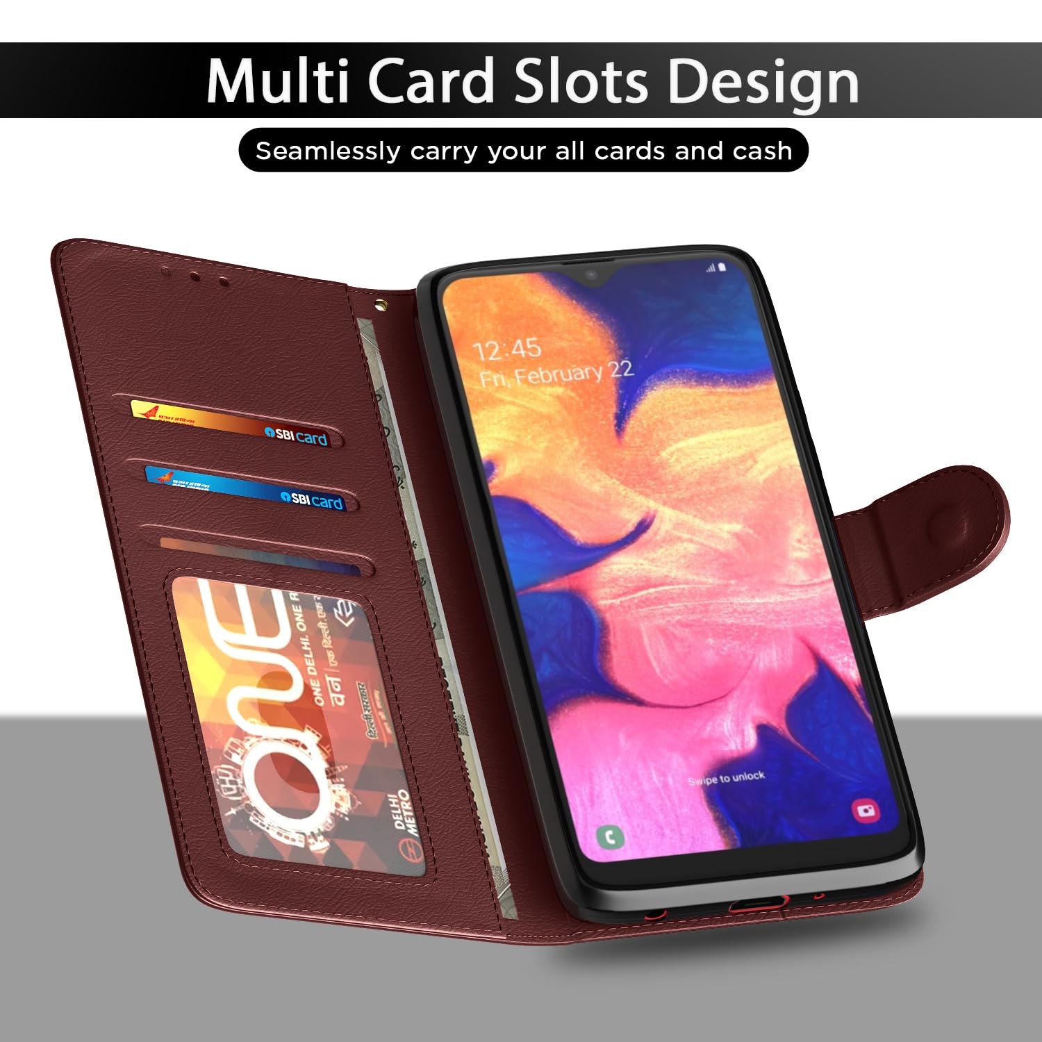 Brown flip case for Samsung A10 – Pikkme – photo 5
