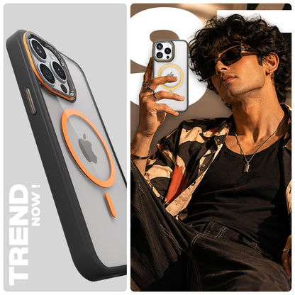 Pikkme black & orange mag-safe mobile back cover for iPhone 14 Pro – photo 7