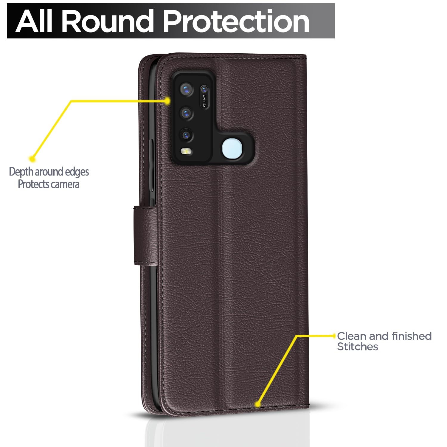 Pikkme coffee Wallet mobile flip cover for Vivo Y50 – photo 4