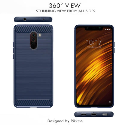 Pikkme Mi Poco F1 Hybrid Carbon Fiber Back Cover | Blue