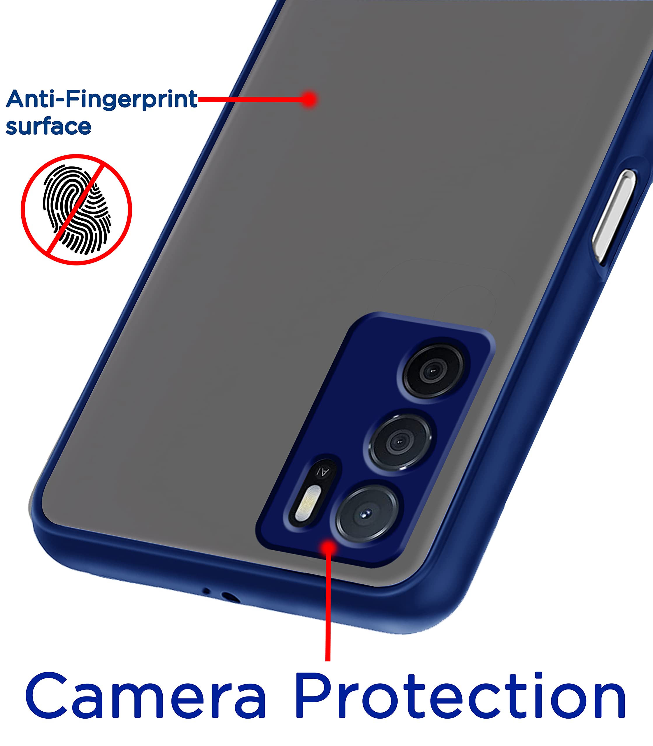 Oppo A16 back cover in blue by Pikkme – photo 2