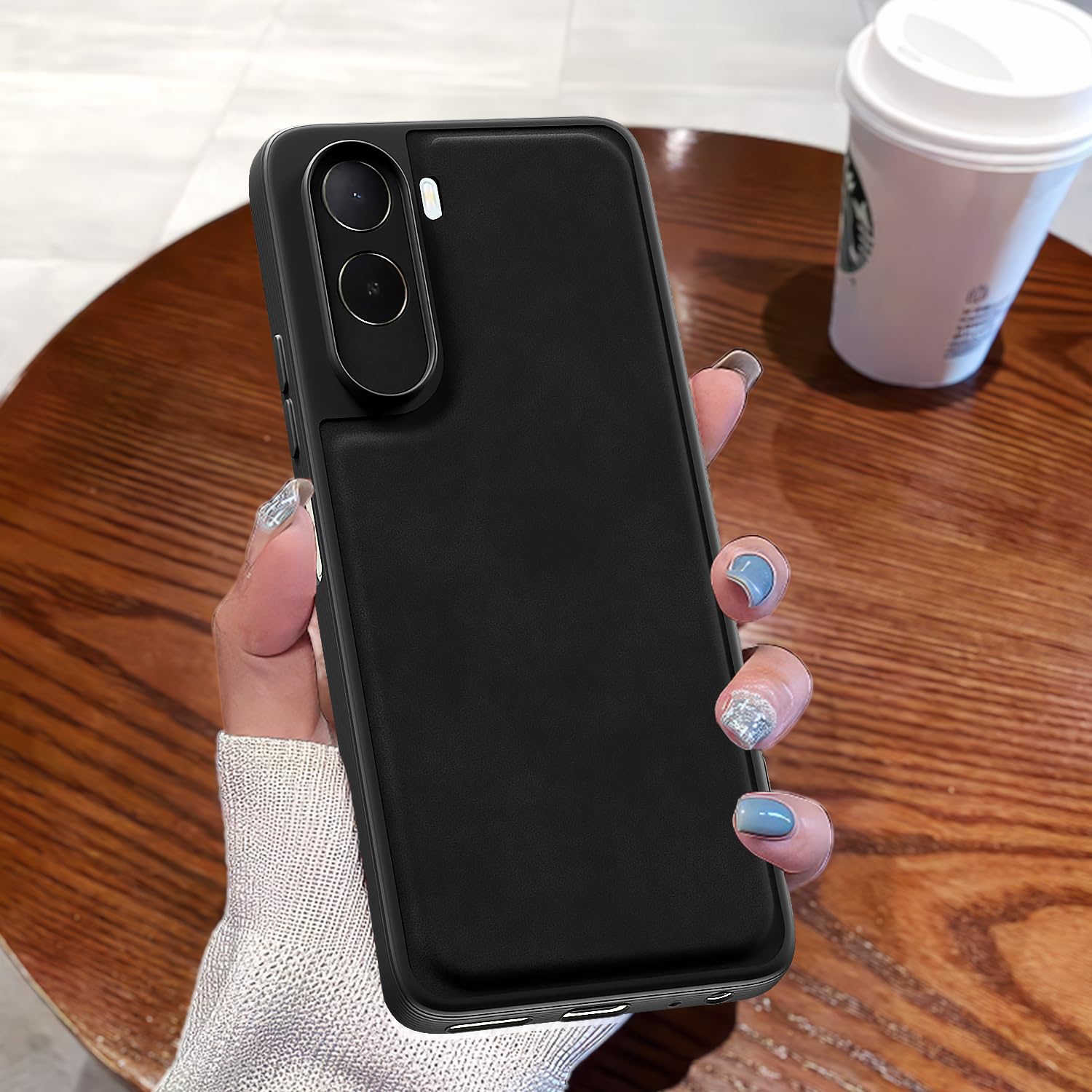 Redmi A7 Pro/Poco C85x 5G Leather back cover in black by Pikkme – photo 7
