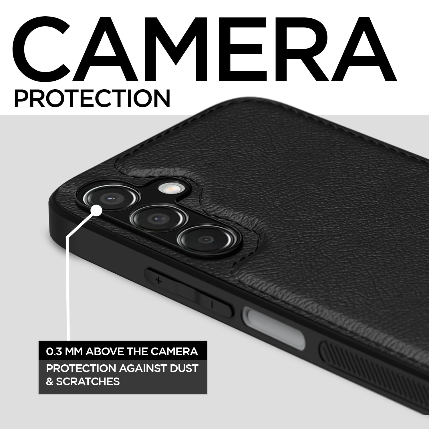 Pikkme Samsung Galaxy M15 / F15 / M15 5G Leatherback Back Case | Black
