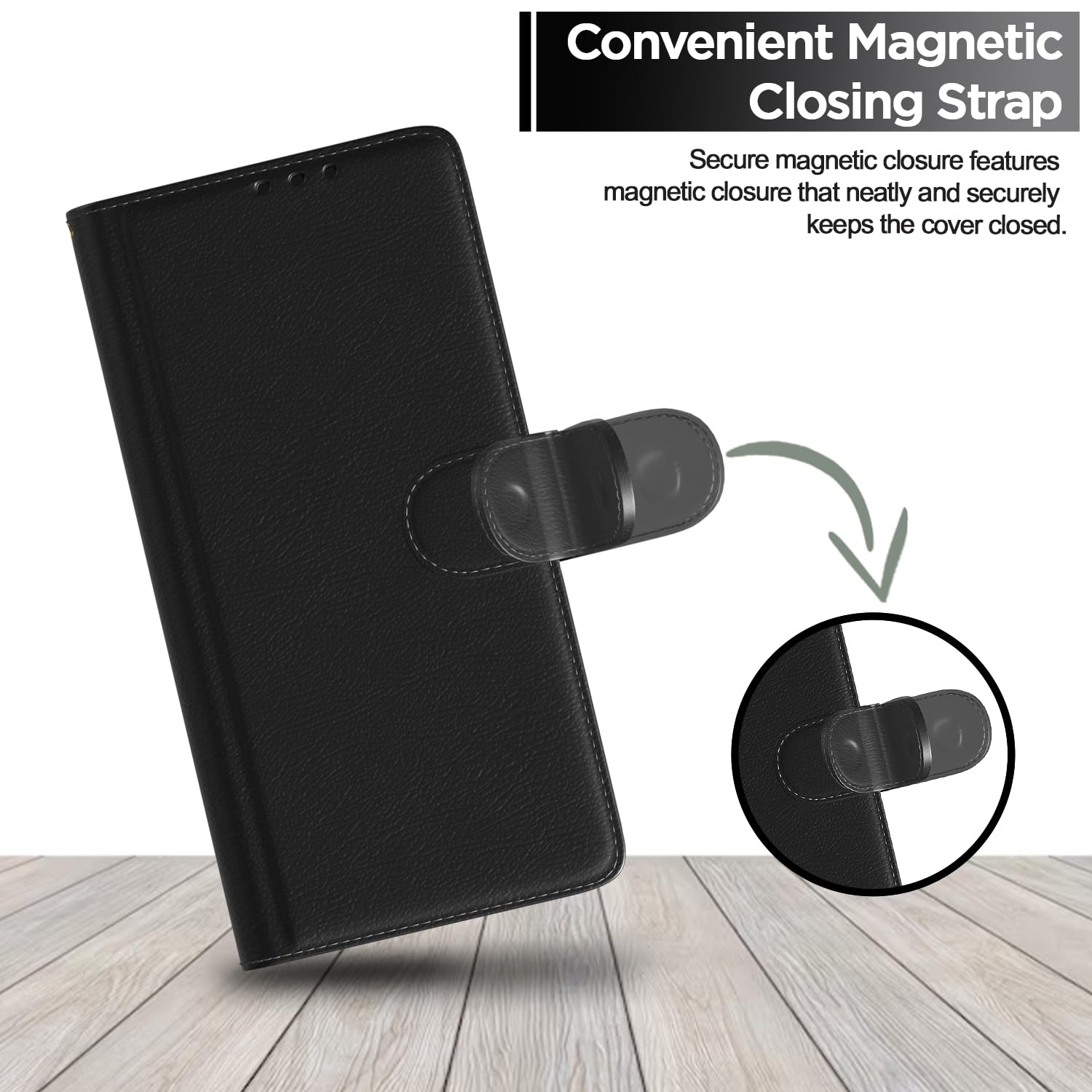 Pikkme Vivo V50 5G / V50e 5G Vintage Flip Cover (Black)