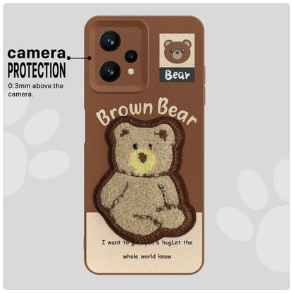 Brown Plush Patch phone cover for Realme 9 4G/9 Pro Plus 5G – Pikkme – photo 6