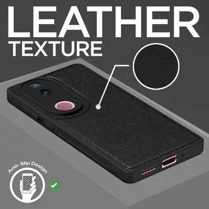 Pikkme Vivo V50 5G / V50e 5G Leather Back Case | Black