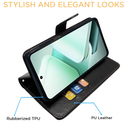 iQOO Z9x 5G Magnetic mobile flip cover in black & brown by Pikkme – photo 5