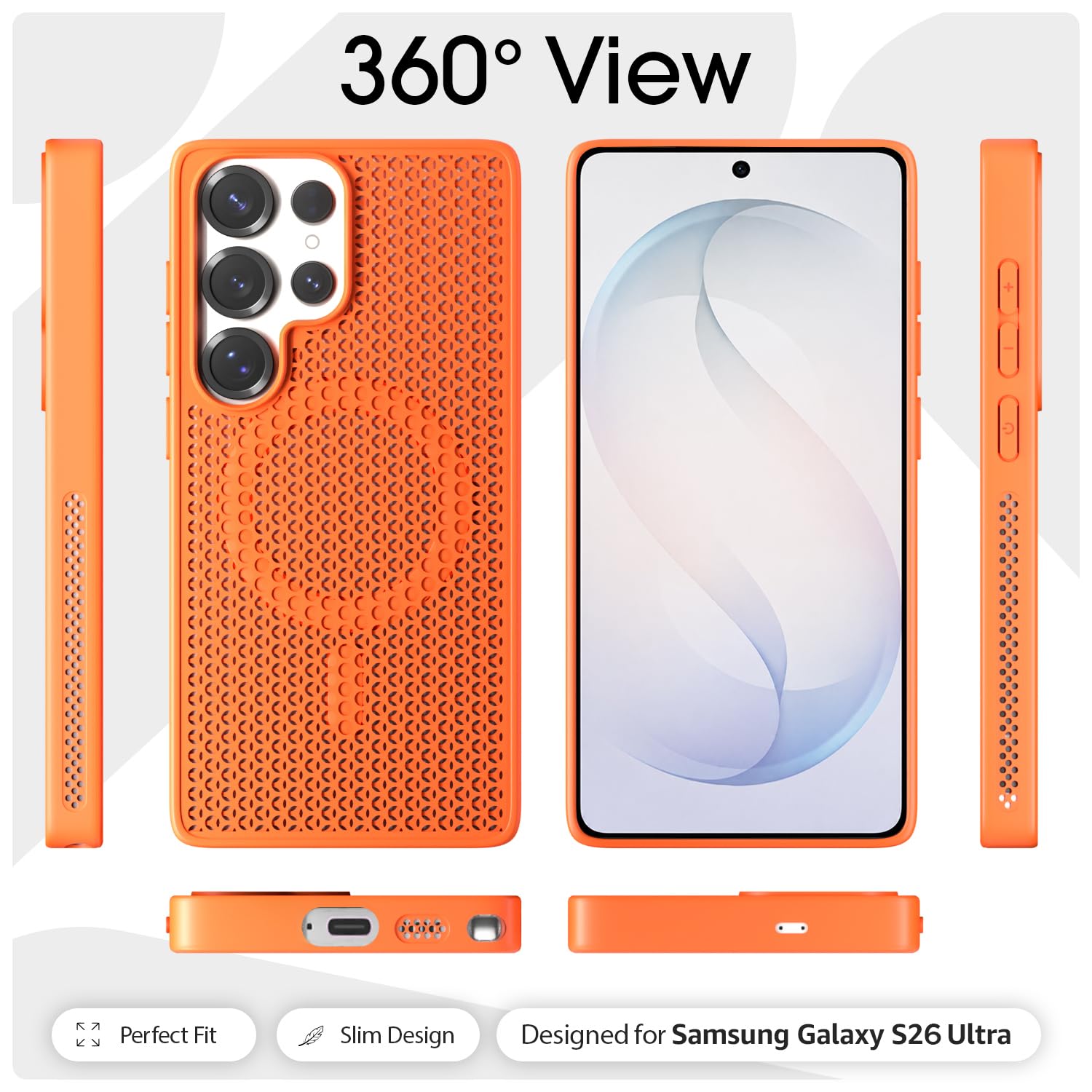 Pikkme orange MagSafe mobile cover for Samsung S26 Ultra 5G – photo 3
