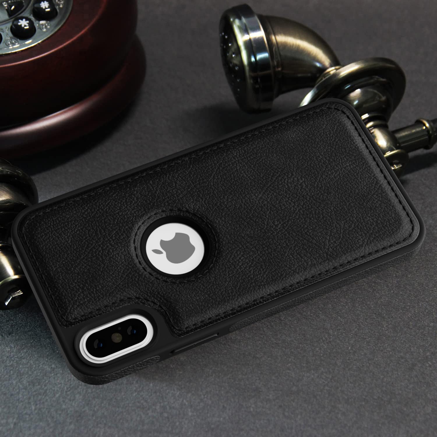 Pikkme iPhone X/Xs Flexible Pu Leather Back Case | Black