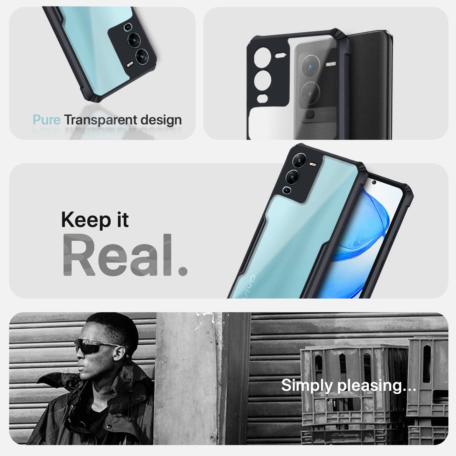 Black Hybrid mobile back cover for Vivo V25 Pro 5G – Pikkme – photo 5