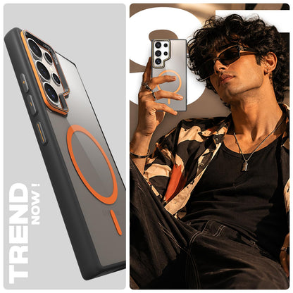 Black & orange mag-safe MagSafe mobile cover for Samsung S24 Ultra 5G – Pikkme – photo 7
