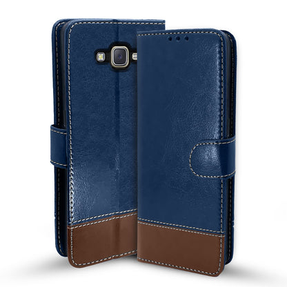 Pikkme blue & brown Magnetic flip case for Samsung J7 2015/J7