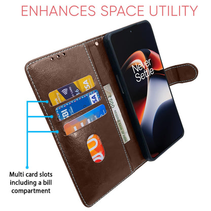 OnePlus 11R 5G wallet flip cover in brown & coffee by Pikkme – photo 3