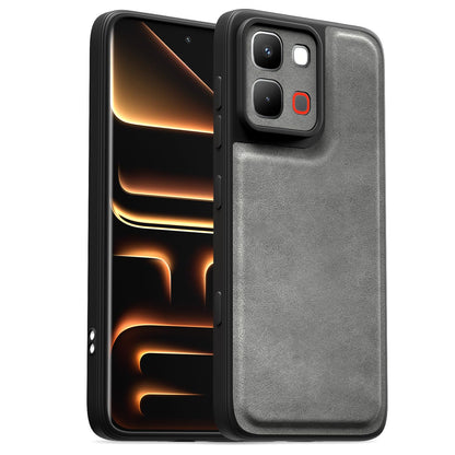 Infinix Note Edge 5G Leather mobile back cover in grey by Pikkme
