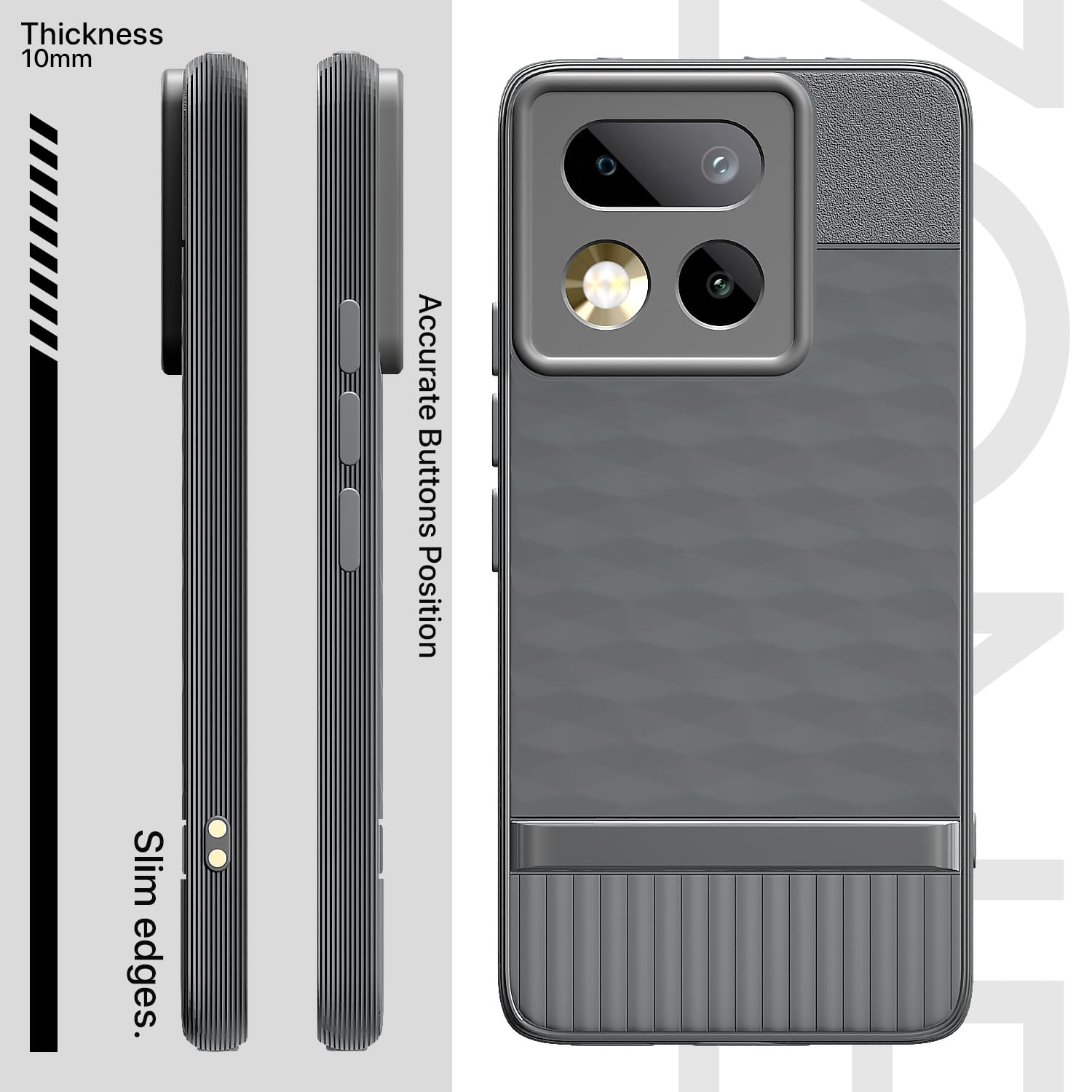 Realme 16 Pro Plus 5G mobile back cover in grey by Pikkme – photo 3
