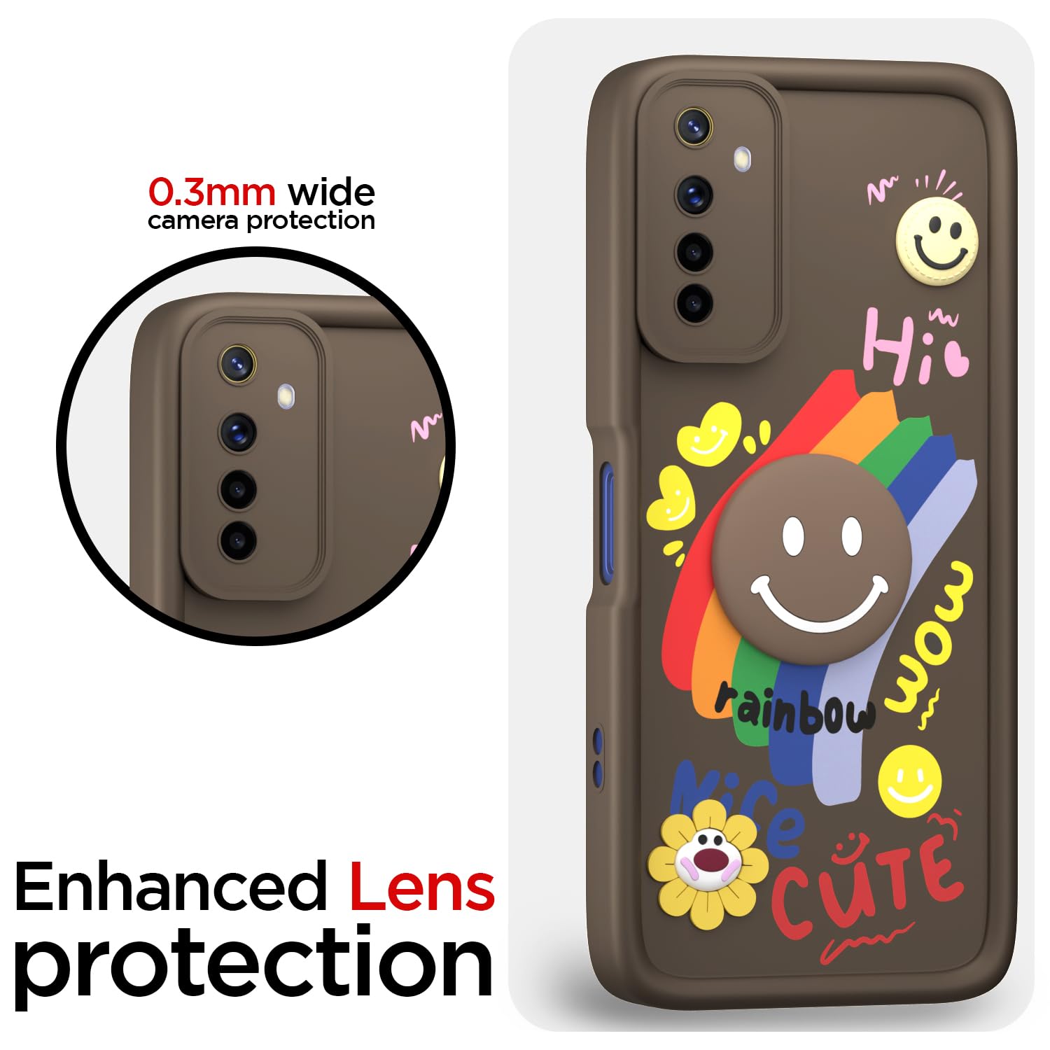 Brown Soft Silicone mobile back cover for Realme 6/6i – Pikkme – photo 5