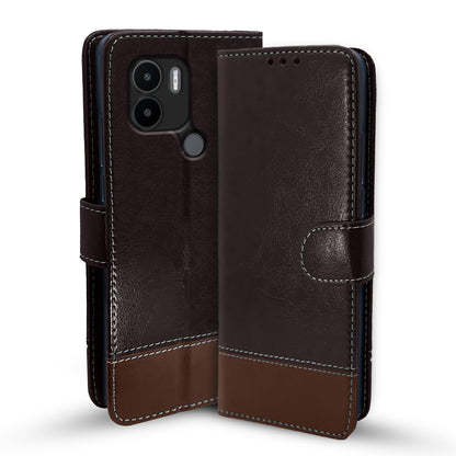 Pikkme Poco C51/Redmi A1 Plus/Redmi A2 Plus/C50, Redmi A1 Plus/A2 Plus/Poco C50 Wallet coffee & brown flip cover