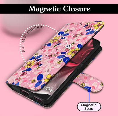 Pikkme pink flower Wallet flip cover for Vivo V30e 5G – photo 6