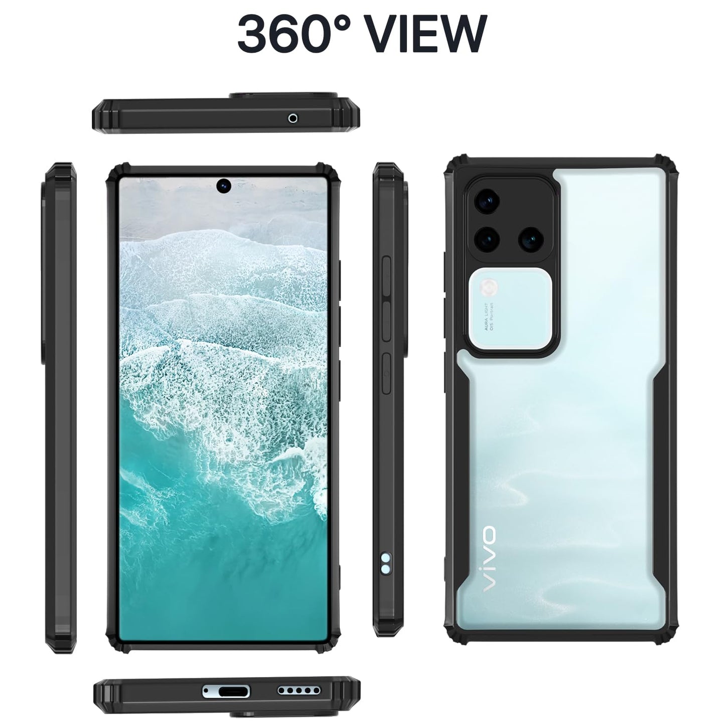 Pikkme Vivo V30 Pro 5G Eagle Back Cover (Black)