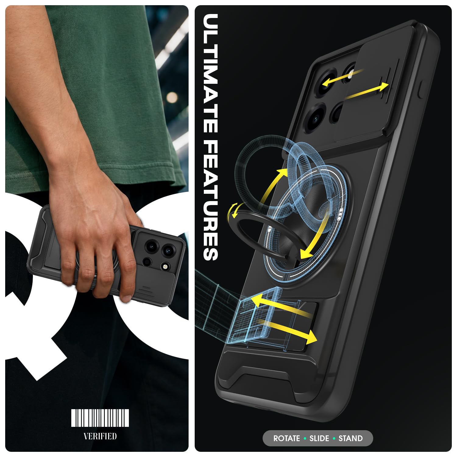 Pikkme OnePlus Nord 6 5G Tough Armor black mobile cover – photo 2