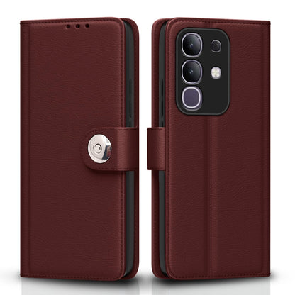 Brown wallet flip cover for Vivo T4x/iQOO Z10x/Y31 Pro 5G – Pikkme