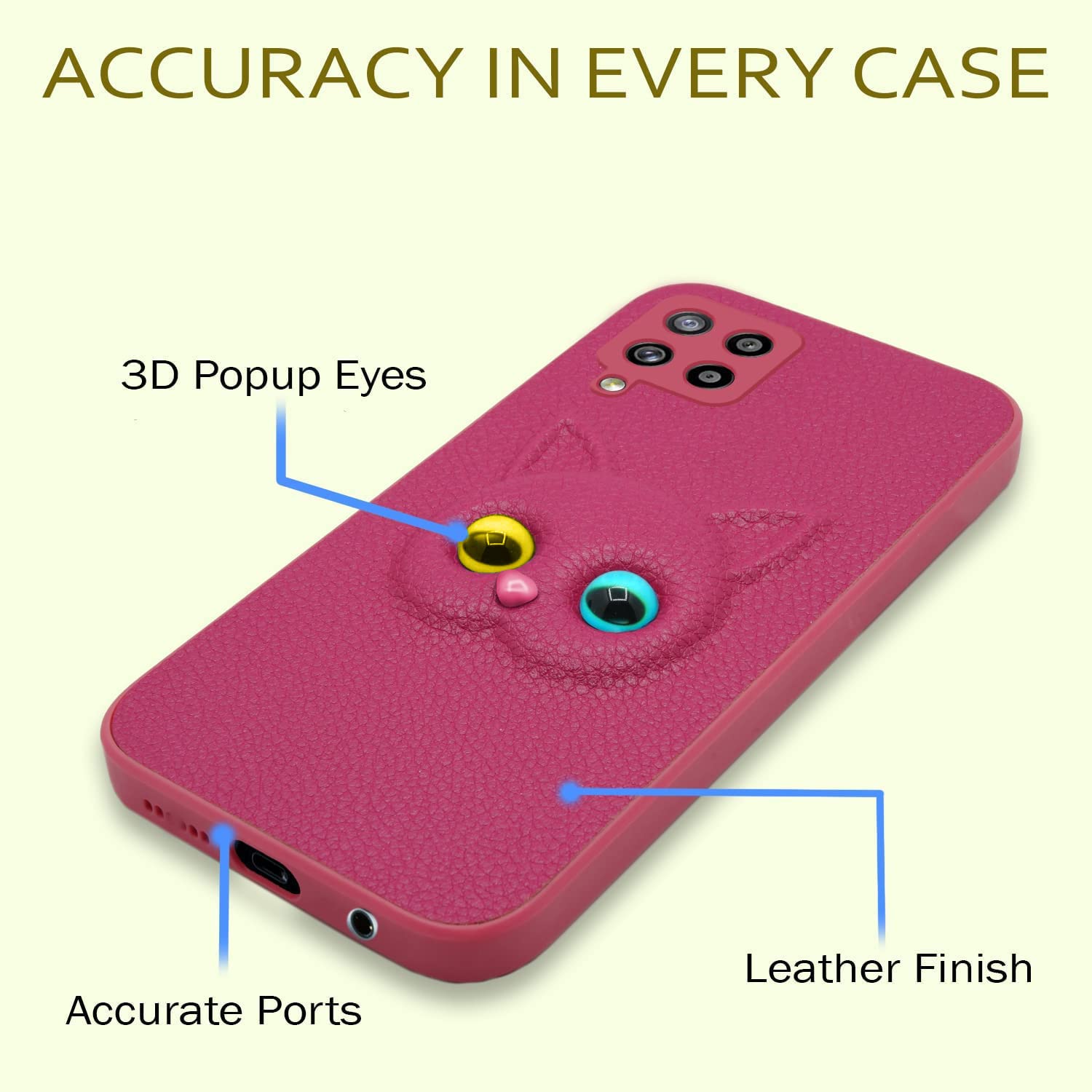 Pikkme Samsung Galaxy M32 Prime / M32 4G Kitty Back Cover (Pink)