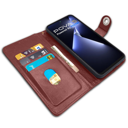 Brown Button flip case for Tecno Pova 5/Pova 5 Pro 5G – Pikkme – photo 3