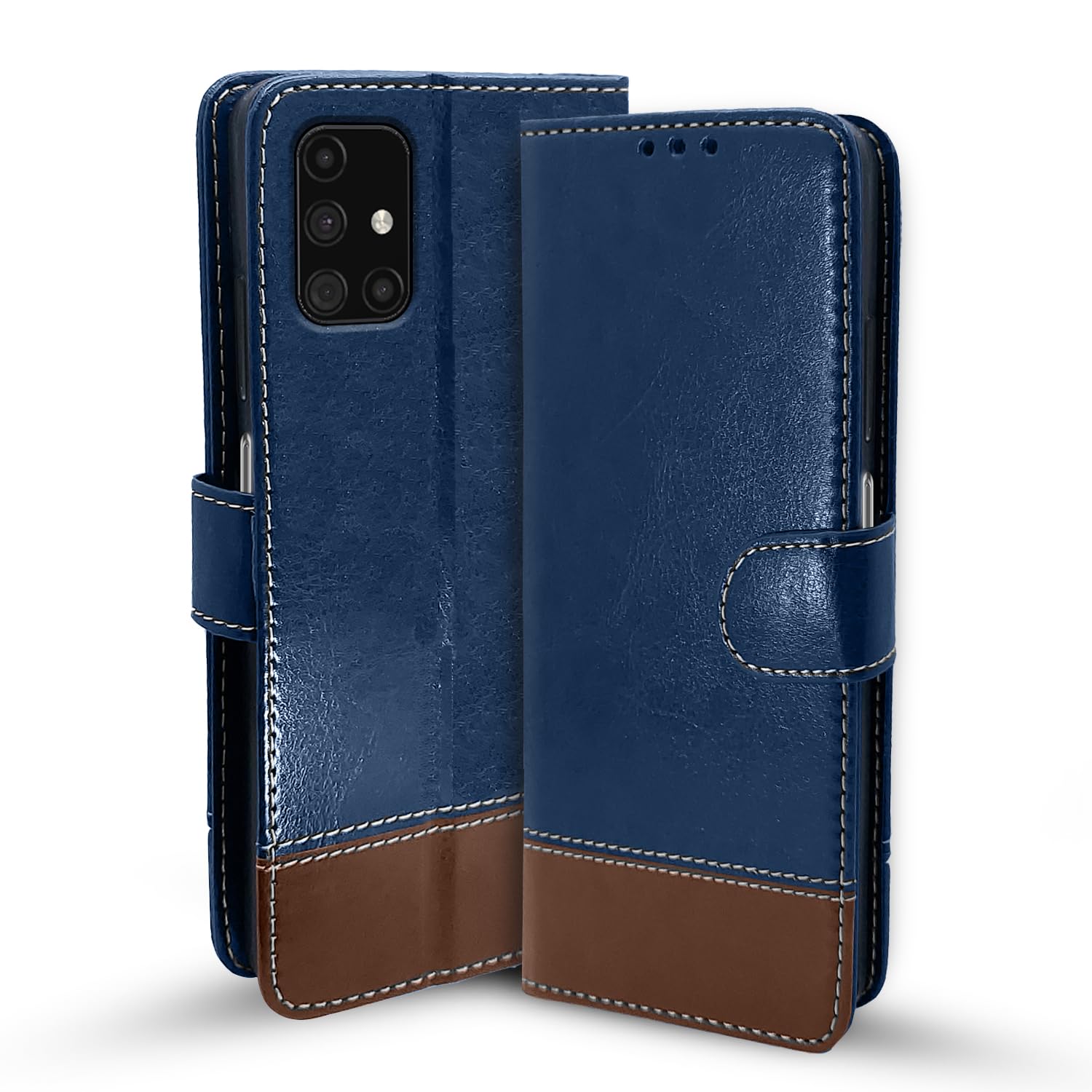 Blue & brown flip cover for Samsung M31s – Pikkme