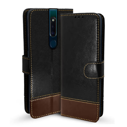 Black & brown flip cover for Oppo F11 Pro – Pikkme