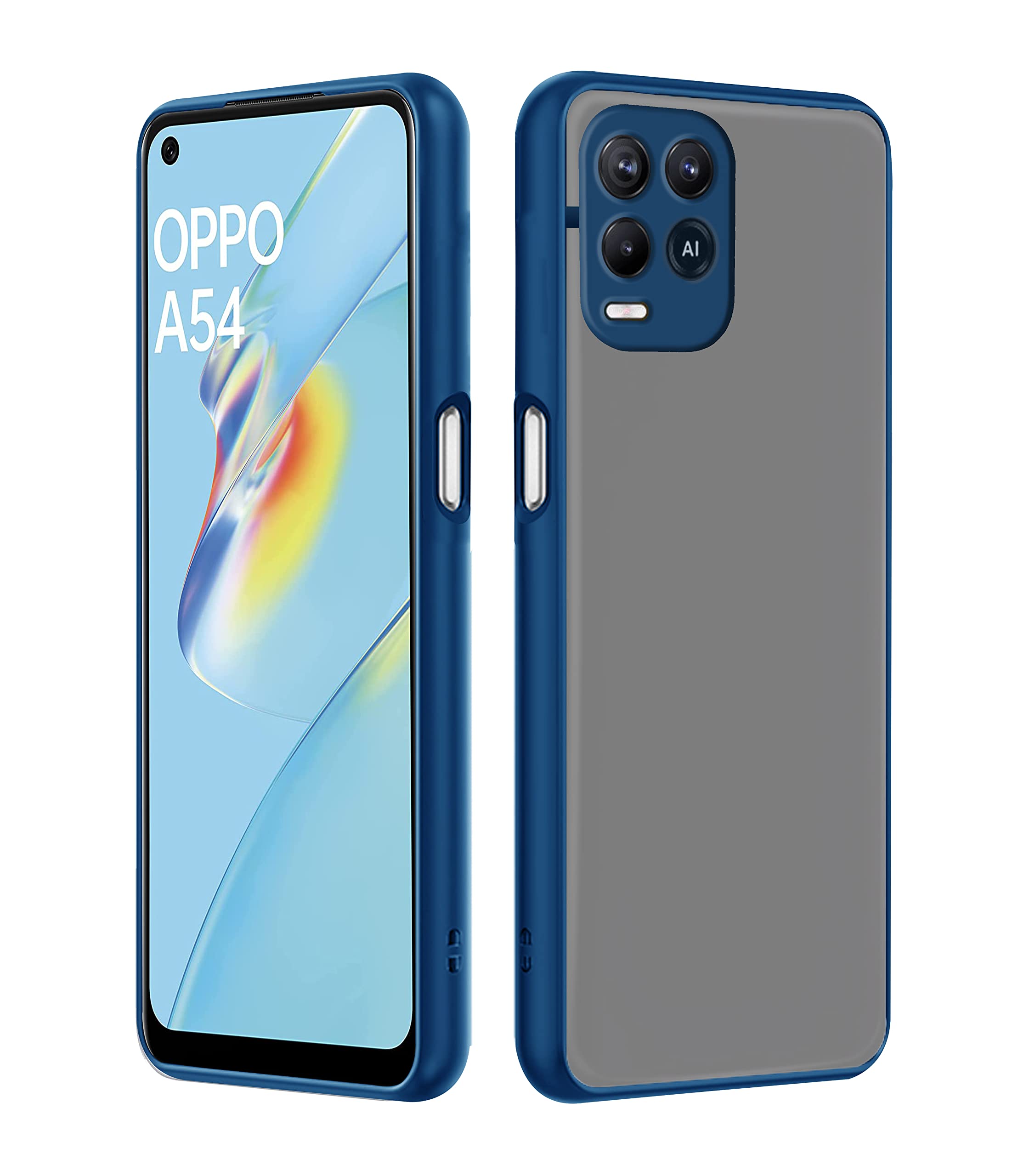 Oppo A54 Hybrid mobile cover in blue by Pikkme