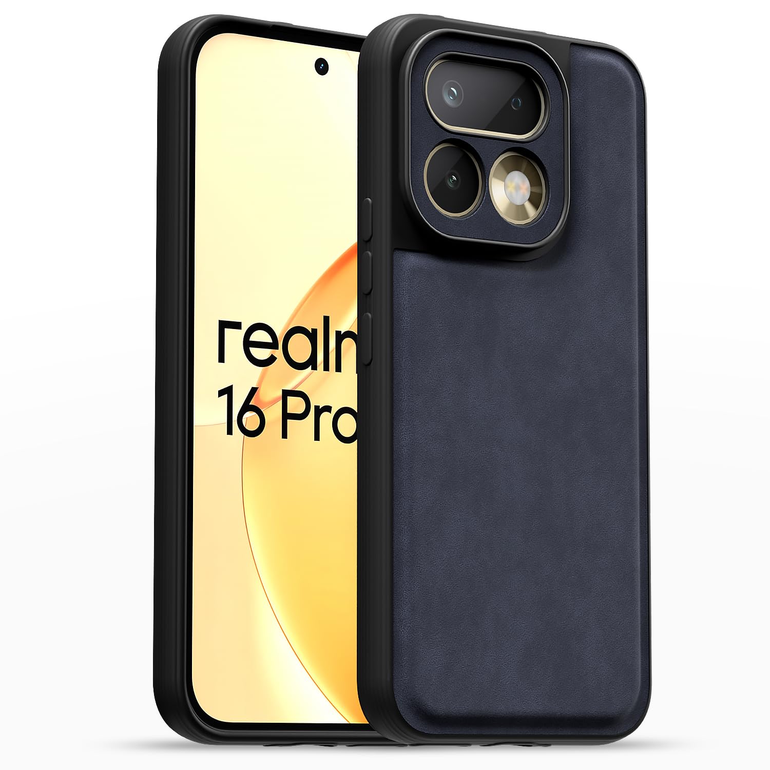 Realme 16 Pro 5G Leather mobile back cover in blue by Pikkme