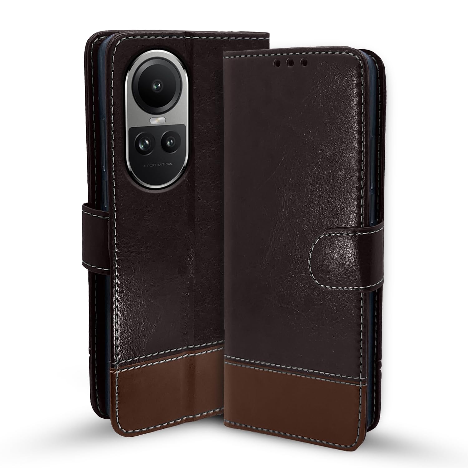 Coffee & brown flip cover for Oppo Reno 10 5G – Pikkme