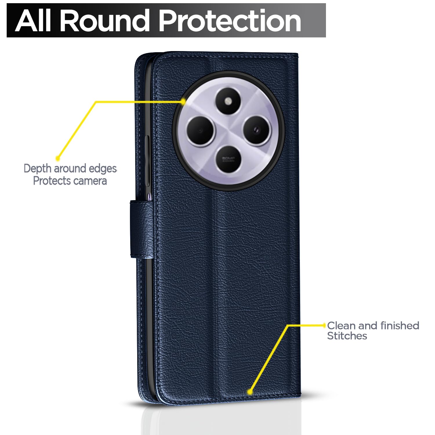 Poco M7 5G Wallet flip case in blue by Pikkme – photo 4