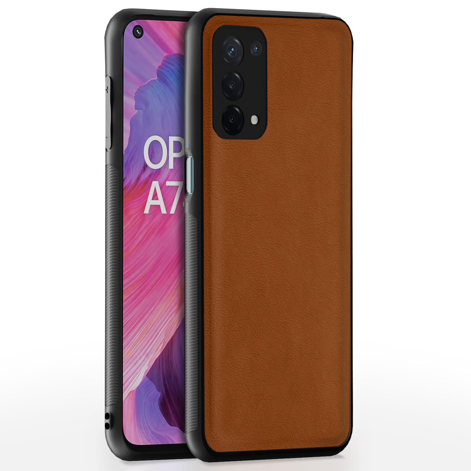 Pikkme camel Leather phone cover for Oppo A74 5G