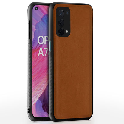 Pikkme camel Leather phone cover for Oppo A74 5G