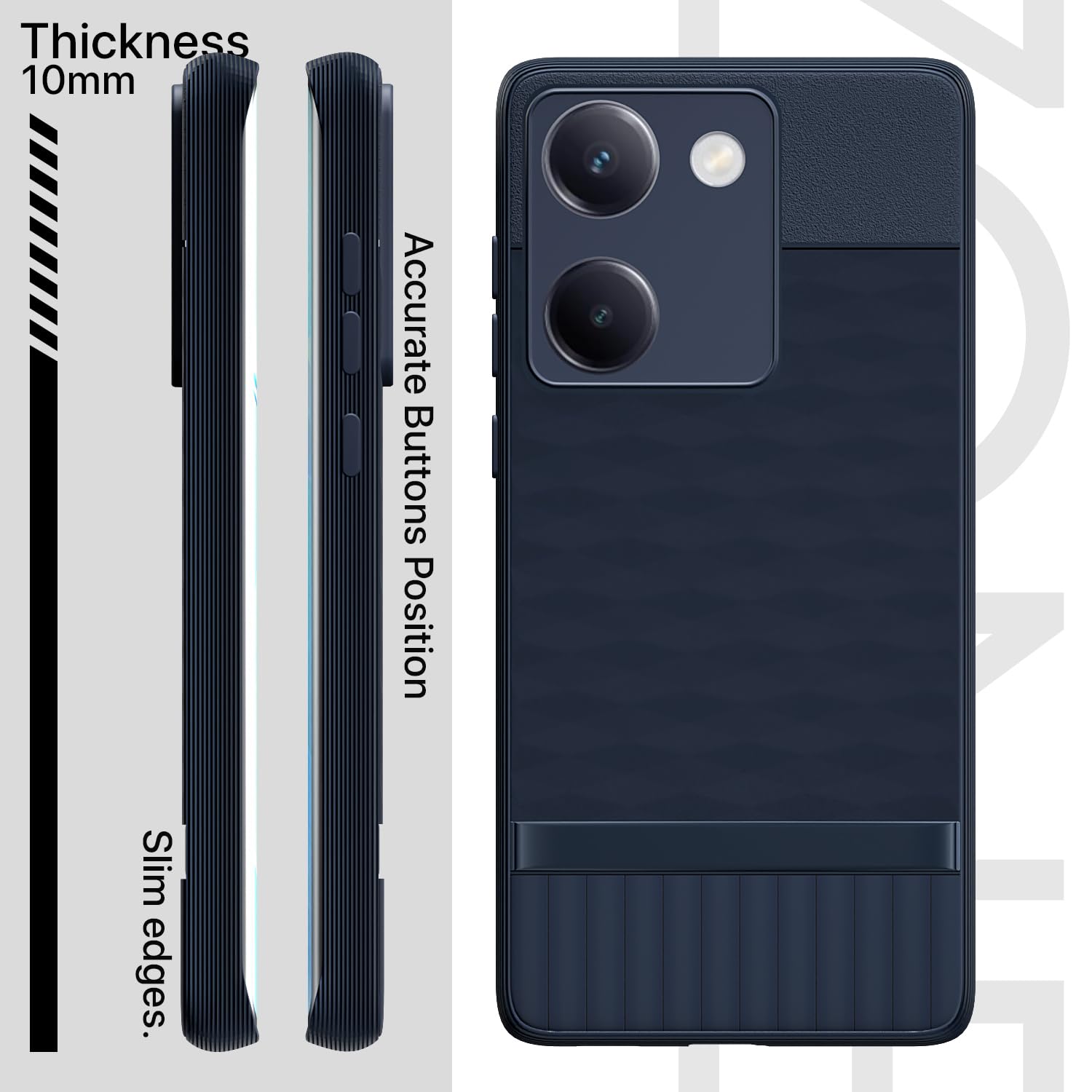 Pikkme Vivo Y300 Plus 5G Shockproof Soft FlexibleGencase Back Cover (Blue)