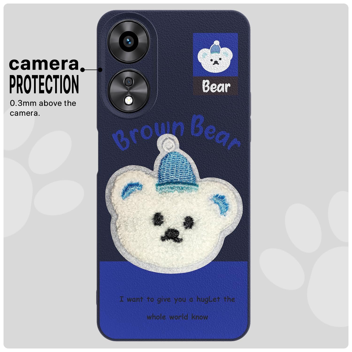 Oppo A78 5G Plush Patch phone cover in blue by Pikkme – photo 6